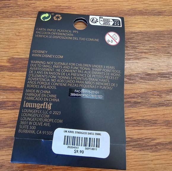 Loungefly Ariel Enamel Pin Little Mermakd Stainglass Shell Disney Princess NEW - Picture 7 of 7